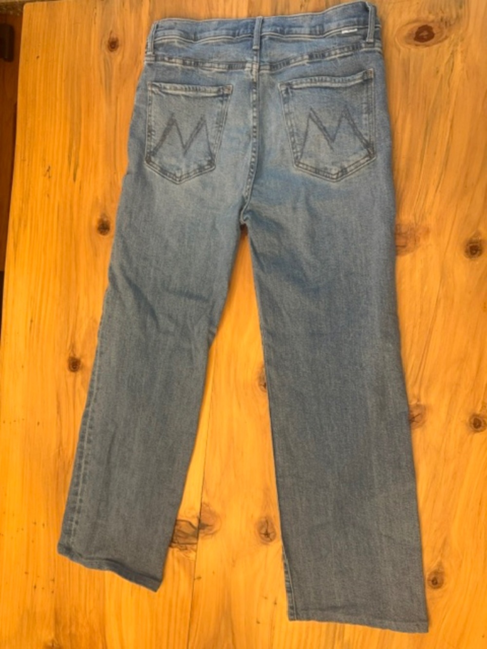 Mother High Rise Raw Hem Wide Leg Jeans Size 31
